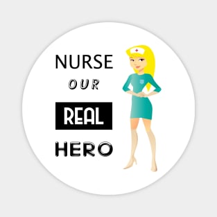 Nurse aur real hero - cartoon Magnet